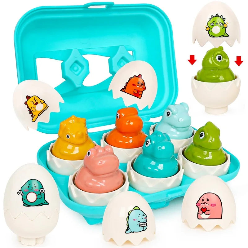 Coffret Œufs d’Éveil Montessori – Jeu d’Apprentissage des Formes et des Couleurs 🐣 (2-5 ans)