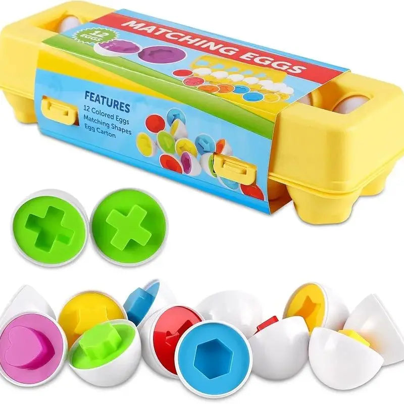 Coffret Œufs d’Éveil Montessori – Jeu d’Apprentissage des Formes et des Couleurs 🐣 (2-5 ans)