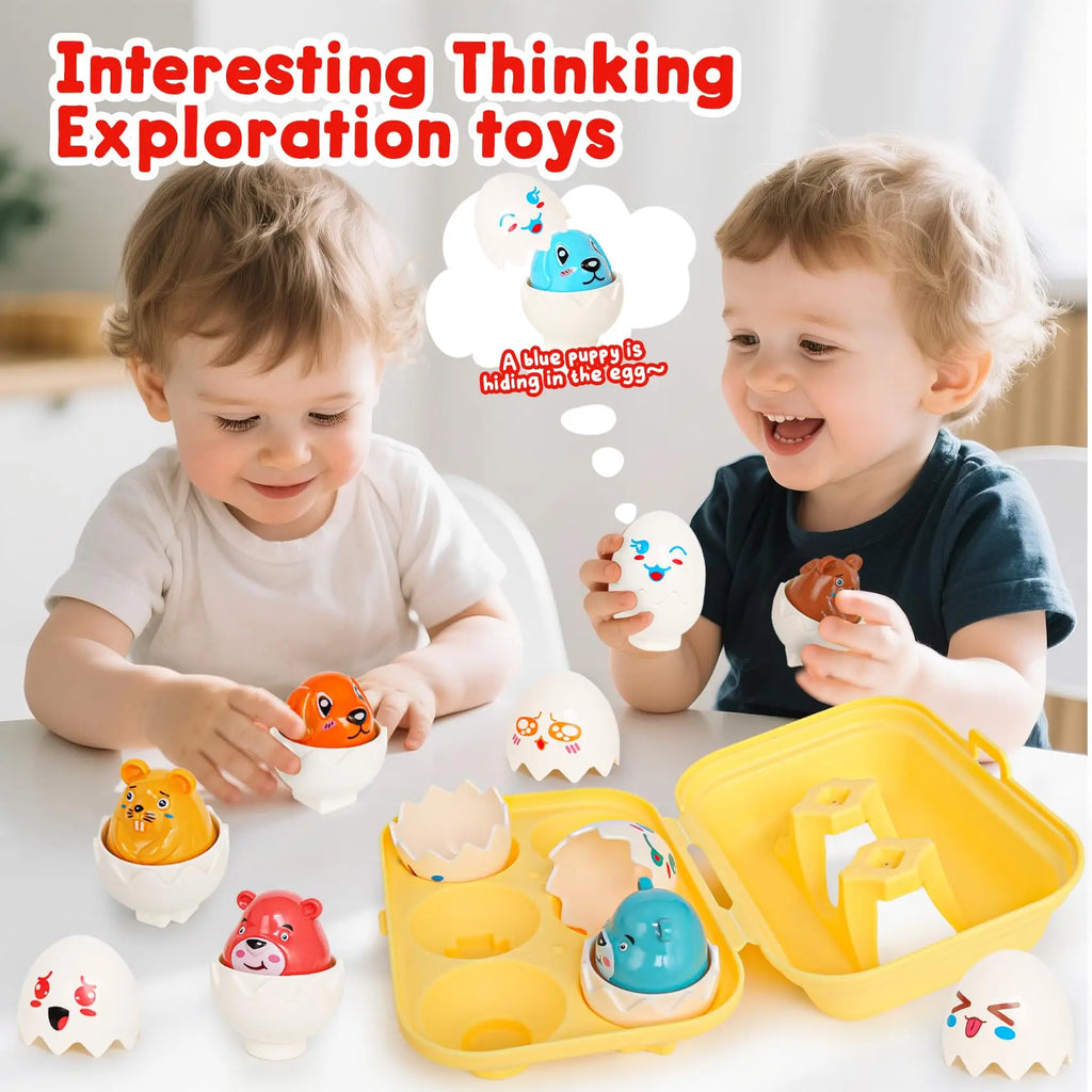 Coffret Œufs d’Éveil Montessori – Jeu d’Apprentissage des Formes et des Couleurs 🐣 (2-5 ans)